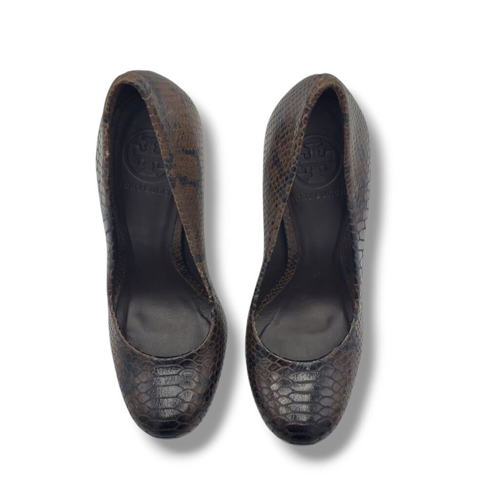 Tory Burch Jude Platform Pump Womens 7 Snake Print Coconut - Picture 7 of 8